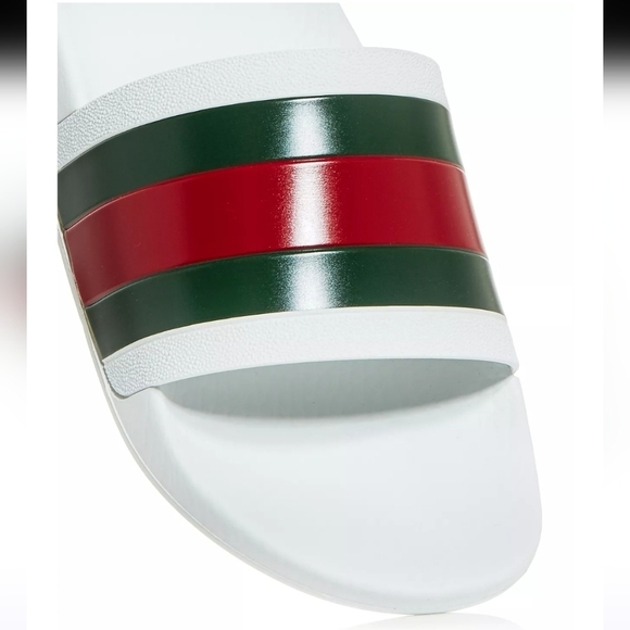 NWT Gucci Men's Signature Stripe Slide Sandals Sz 14 - Picture 3 of 11